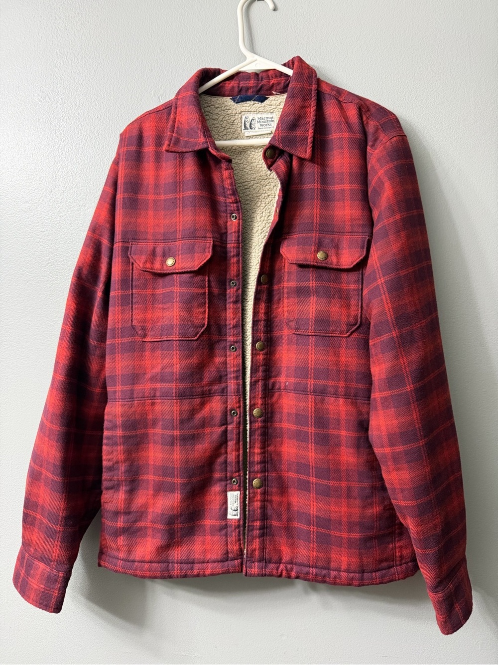 Marmot Mountain Works MARMOT MEN'S RIDGEFIELD SHERPA FLEECE-LINED FLANNEL SHIRT